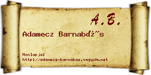 Adamecz Barnabás névjegykártya