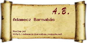 Adamecz Barnabás névjegykártya