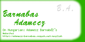 barnabas adamecz business card